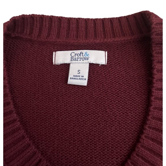 Croft & Barrow Womens Crew Neck Burgundy Cable Knit Sweater Size Small - Picture 3 of 6